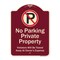 Signmission Designer Series-Private Property Violators Towed Away At Owner Expense With No, 24" H, BU-1824-9913 A-DES-BU-1824-9913 - alternate 1